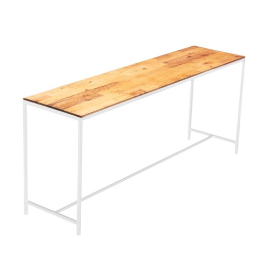White Natural Wooden Top Conversation Table
