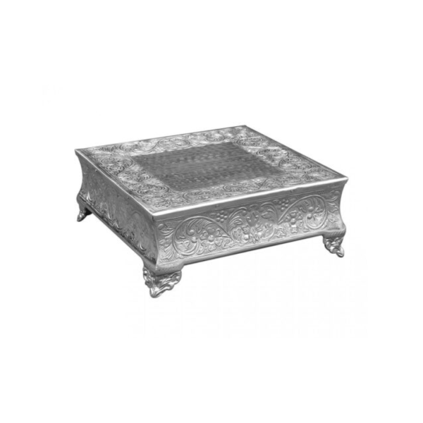 1 Tier Embossed Square Cake Stand