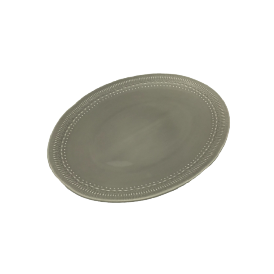 Grey Stone Oval Ribbed Platter Grey Stone Oval Ribbed Platter