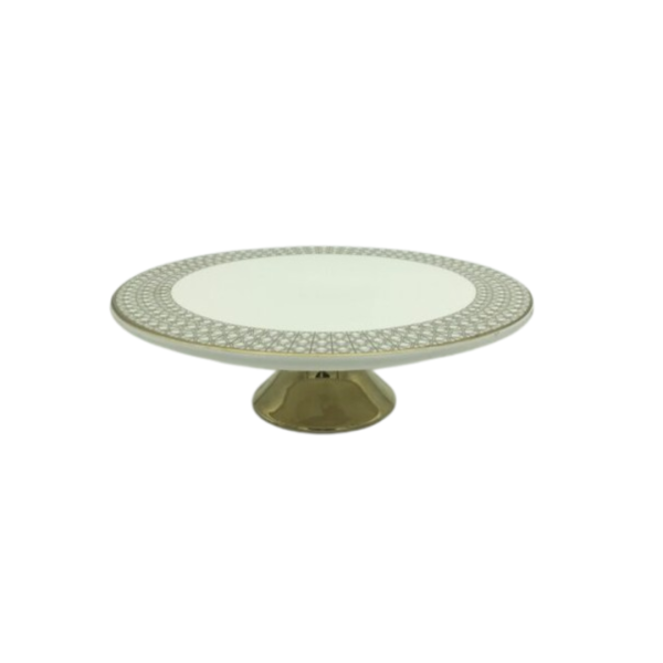 1 Tier Embossed Gold Cake Stand