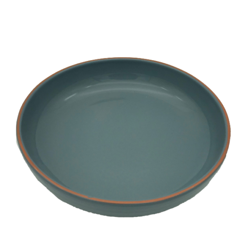 Blue Shallow Salad Bowl